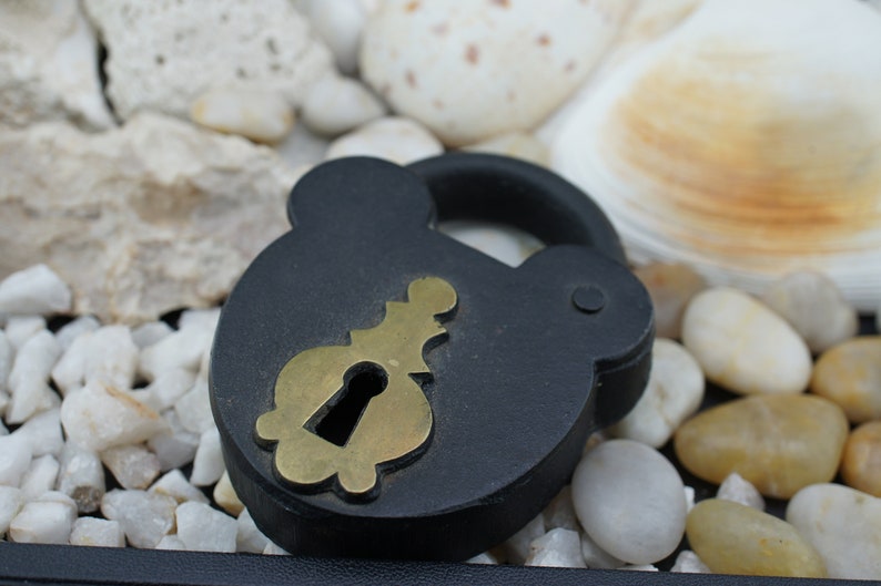 Vintage Wilton Cast Iron Trinket Box Lock Padlock Shape No Key Etsy