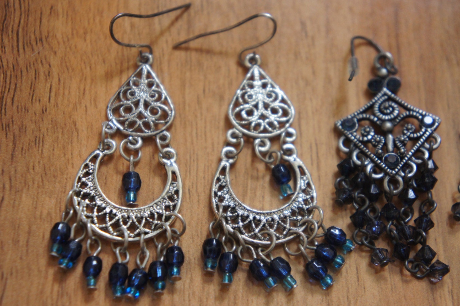 Vintage Jewelry Earrings Pierced Silver /stud/ Set / Beads/ - Etsy