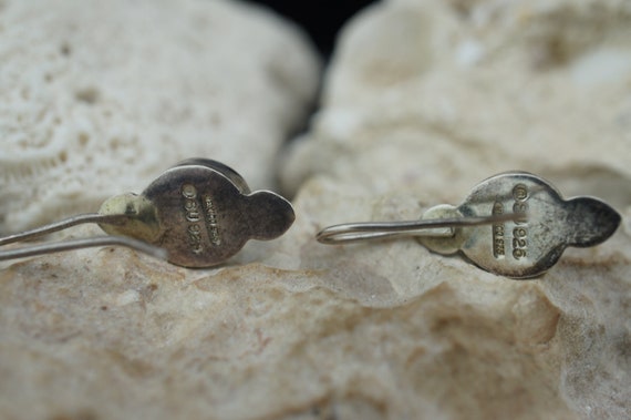 Sterling Silver 925 Mexico SU Vintage Art Deco Pierced Earrings