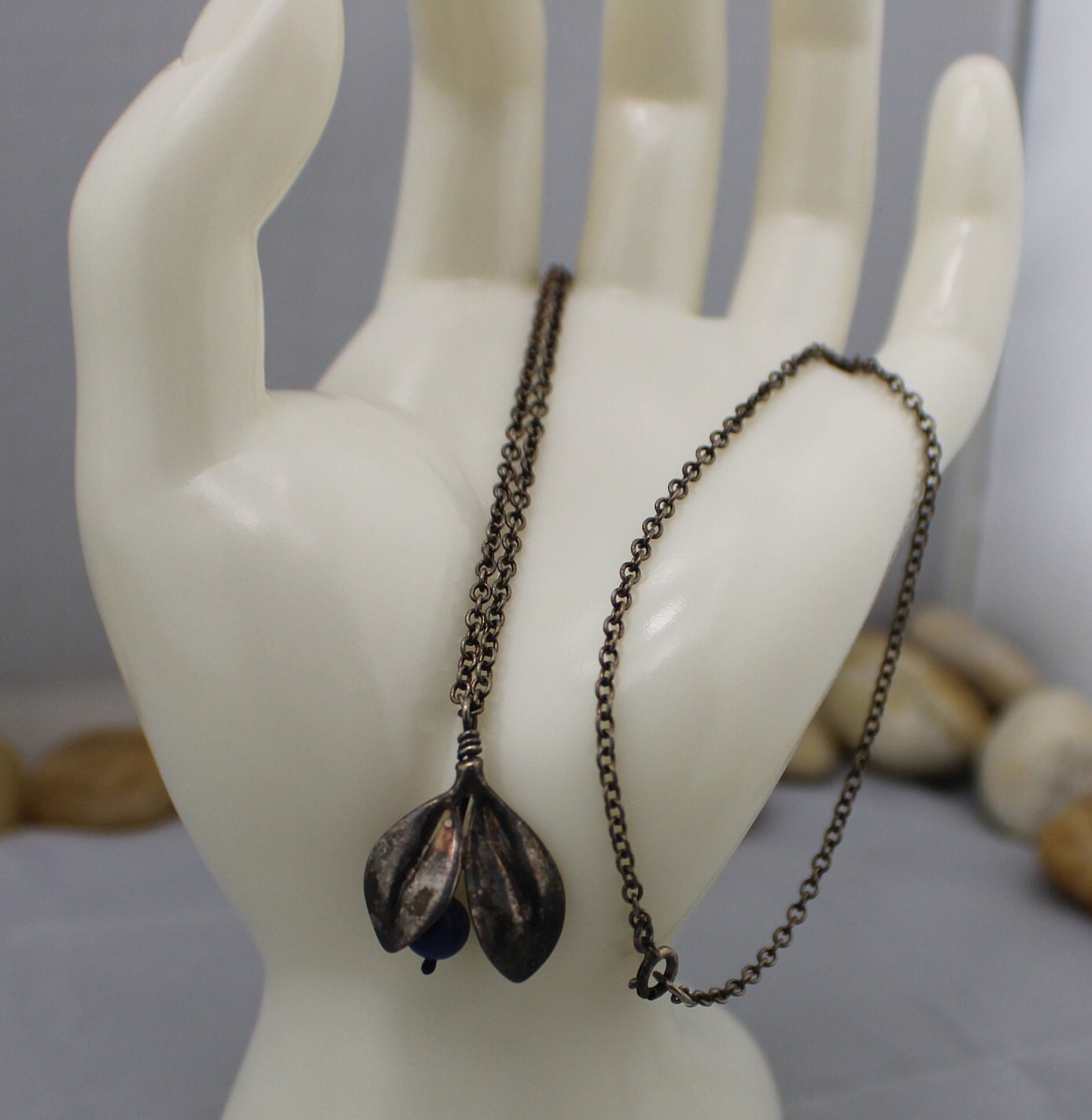 【シルバー925】英国製 アンティークネックレス アール•デコ ウイング 英国アンティーク バタフライウィング モルフォ蝶 純銀 シルバー