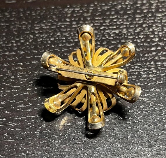 Vintage Jewelry Victorian Golden Gold Tone Flower Star Shape Blue