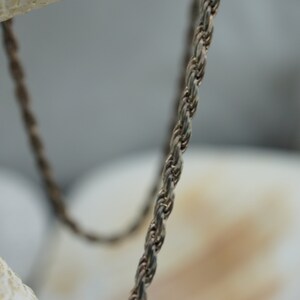 925 Sterling silver Vintage Art Deco Necklace Rope Twisted Chain Unisex Circa Minimalist Modernist Graceful *229
