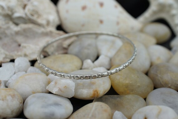 925 Sterling silver handmade bangle solid 925 bra… - image 2