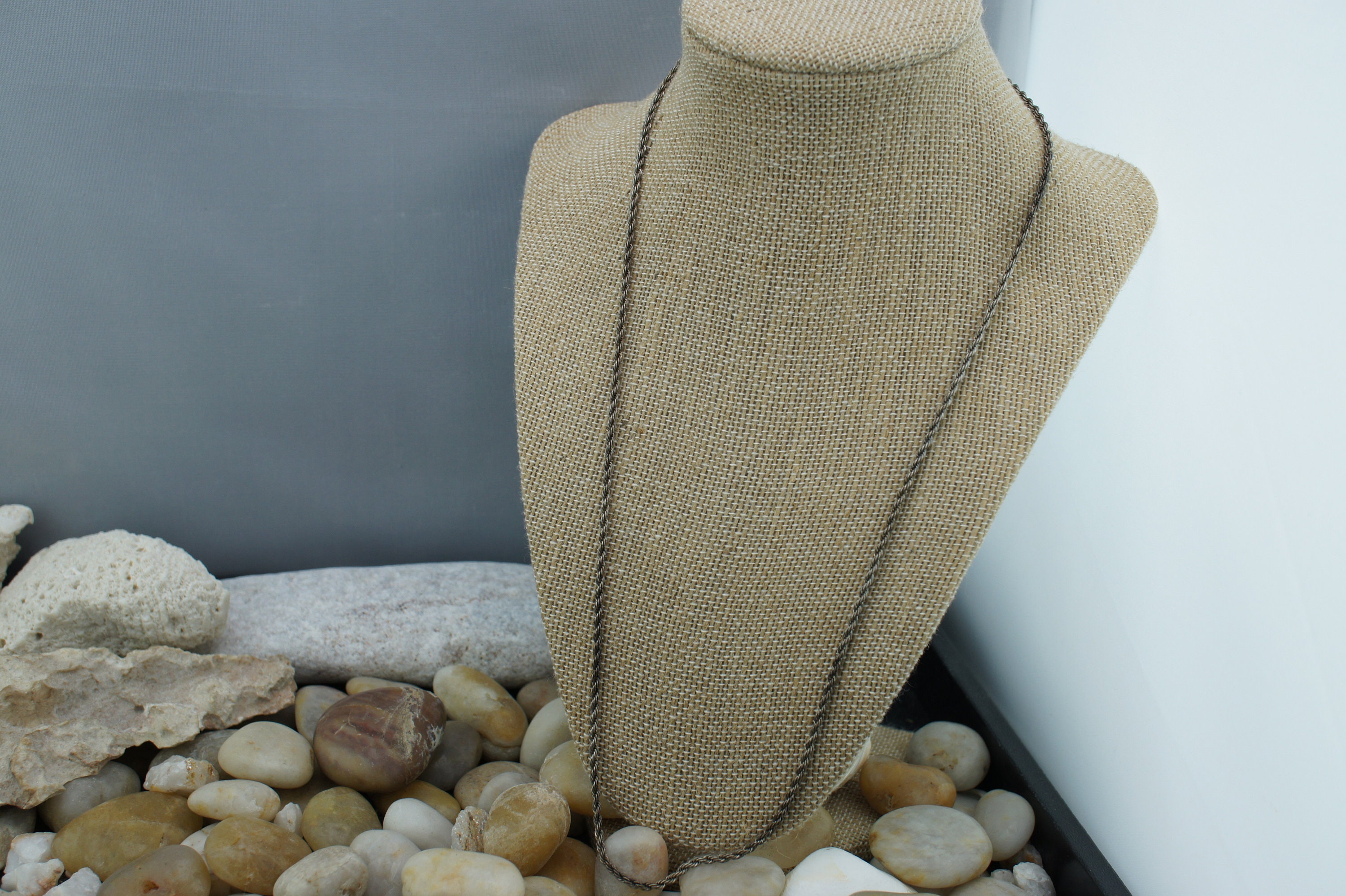 Collier chaîne torsadée, collier en argent sterling massif 925