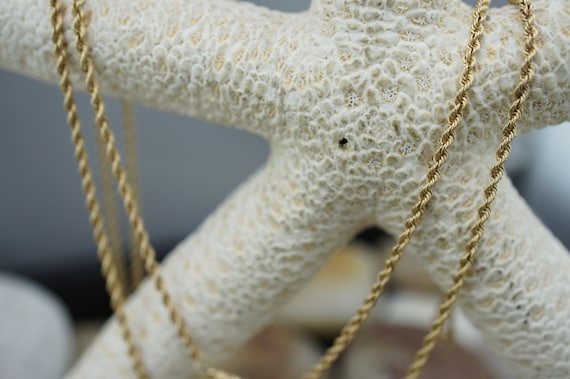 Solid Gold 14k Italian Twisted Design Chain Neckl… - image 1