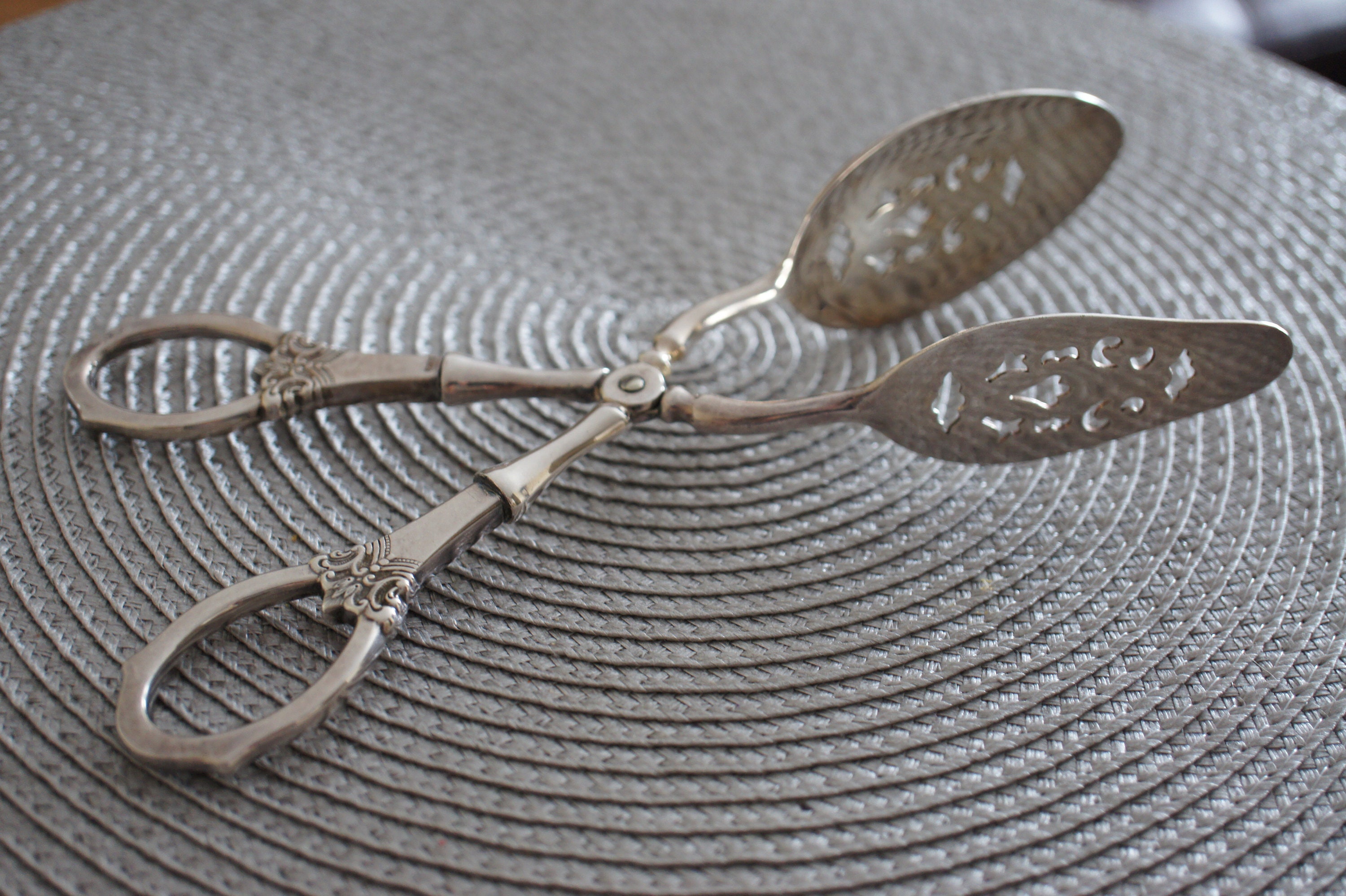 Vintage Scissor Pastry Tongs Marked 830S Sterling Silver Serving
