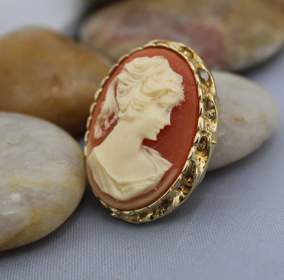 Vintage Jewelry Victorian Golden Gold Tone Cameo … - image 5