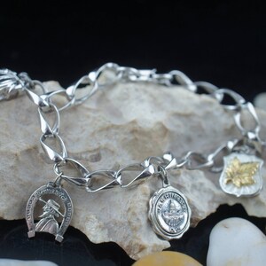 Silber 925 Kette charms Glieder-5-Auto Washington D.C. Kapitol Ahorn Blatt Weihnachtsbaum. Art-Deco-Schmuck st142 Hufeisen