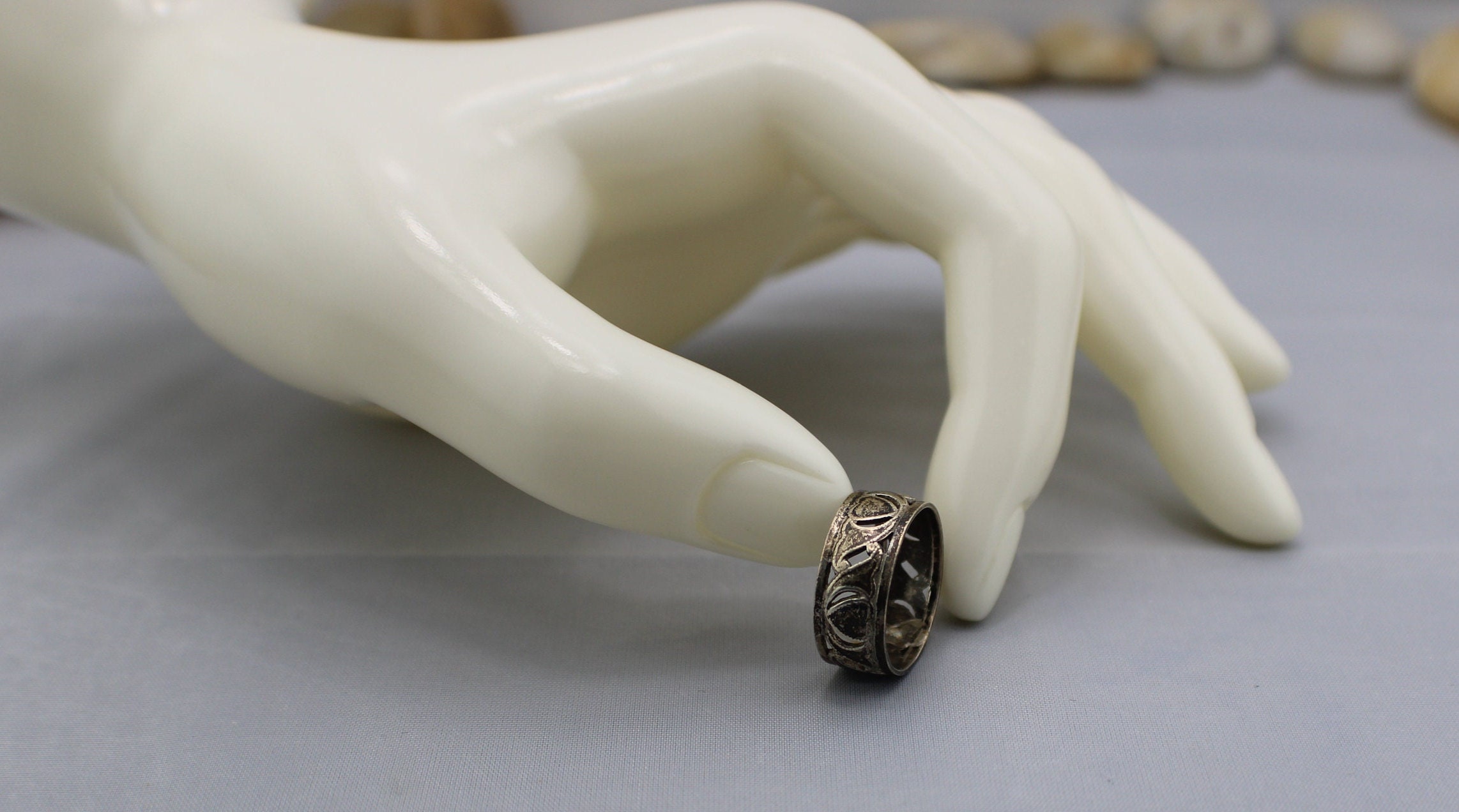 Bague Cocktail Vintage Hancock's En Argent Dragon - Taille 59, Argent 925, Neuf Sans Emballage