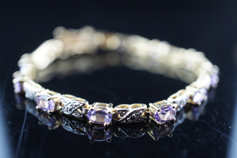 Fas 925 Vintage Designer Sterling Silver 925 Fas Tennis Bracelet Real Diamonds ...