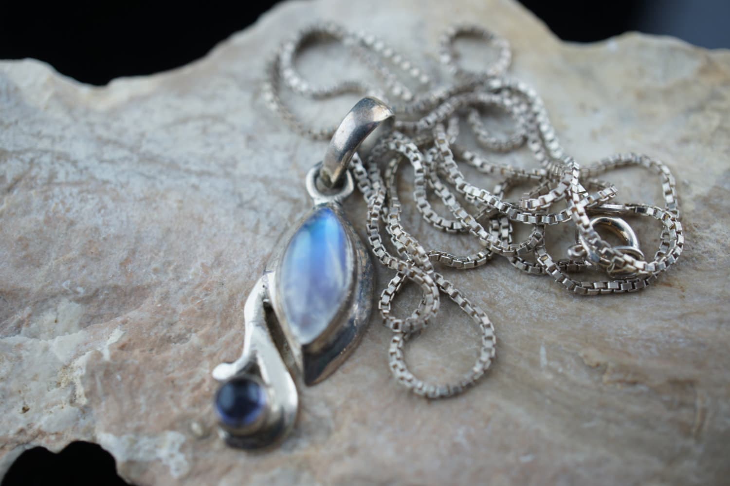 Vintage Art Deco Pendant 925 SL Sterling Silver Light Violet | Etsy