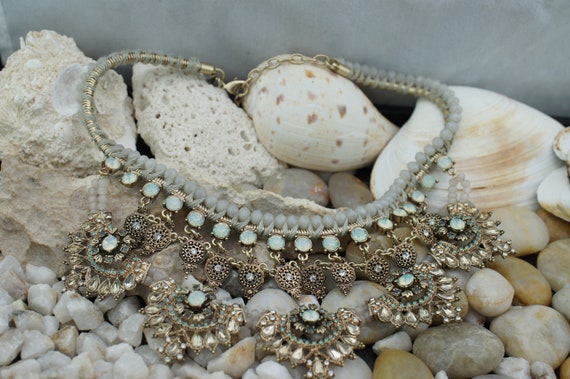 Vintage Necklace  Mythologie Sapphire Blue and Cl… - image 3