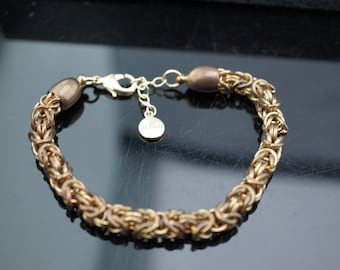 Vintage Art Deco Alfani Kette Armband Byzantinisch Glieder Designer signiert Schmuck Mode Accessoires Gold Ton Modernist Vintage *258