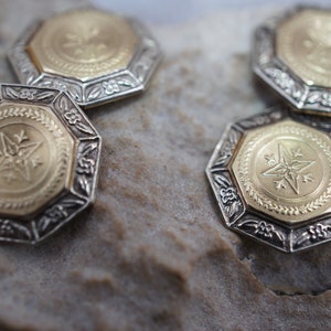 Cuff Links 10k Solid gold Frisch Bros. Jewelers Vintage Art Deco Jewelry Circa Minimalist Modernist Graceful Cufflinks J