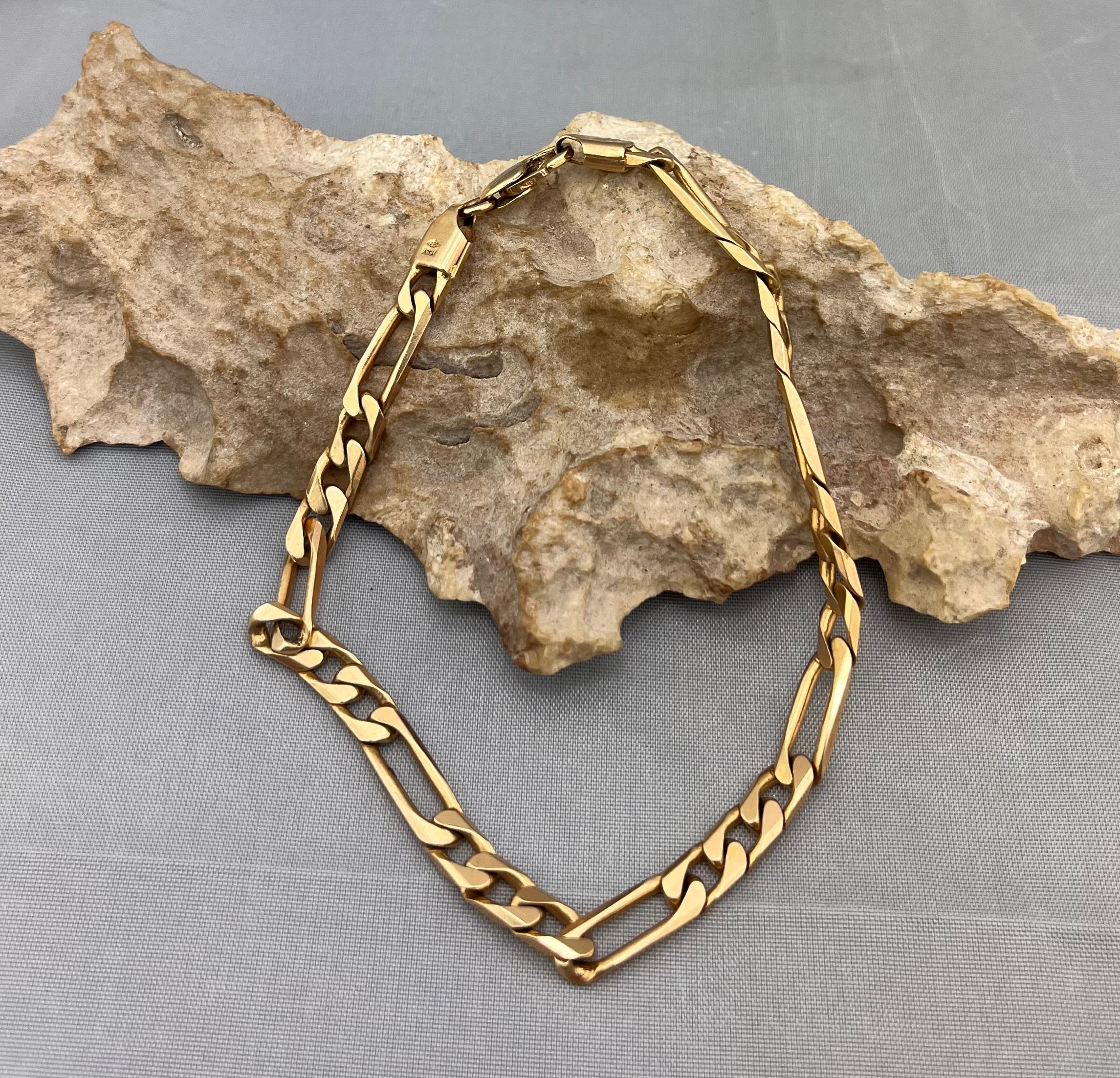 イタリア製 585 ソリッドゴールド 14K ヴィンテージブレスレット 