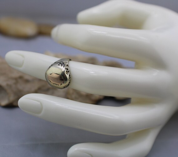 14K White Solid Gold Ring With Yellow Solid Gold … - image 7