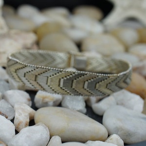 925 Sterling Silver Milor Vintage Italy CHEVRON Woven Link Bracelet Gold Silver Two Tone V-shape Art Deco  Modernist  st572