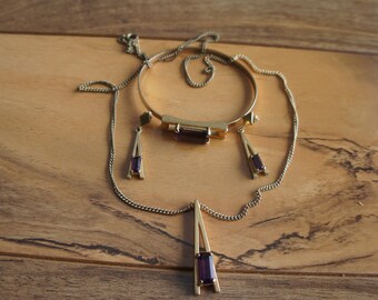 Lot Vintage Avon - 4 Paires De Boucles D'oreilles Clips + 1 Collier - Neuf Sans Emballage