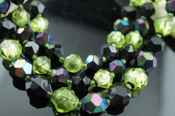 Necklace  chain choker green  tone  beads ball 3 … - image 4
