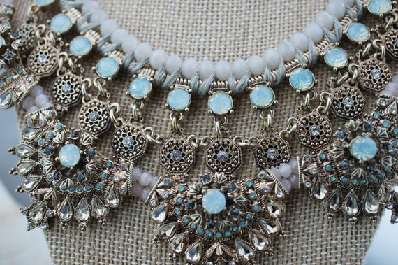 Vintage Necklace  Mythologie Sapphire Blue and Cl… - image 5