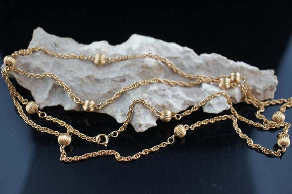 Vintage Art Deco necklace chain set 3 necklace go… - image 3