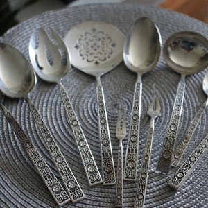 Gorham prata esterlina sólida 925 conjunto 9 itens colher garfo concha faca vintage mesa de cozinha servindo colecionável 500 gramas FR