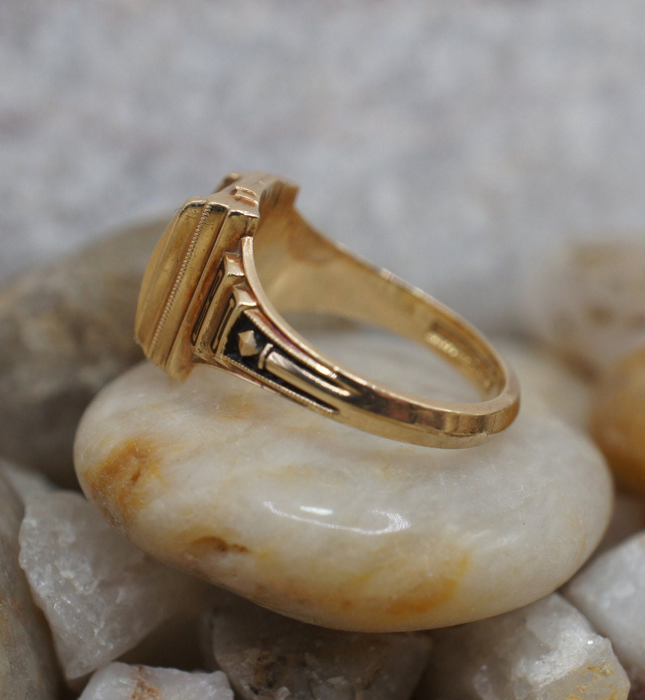 14K Solid Gold Yellow North Central 1969 Ring Signet Size 14K Solid Gold Yellow North Central 1969 Ring Signet Size