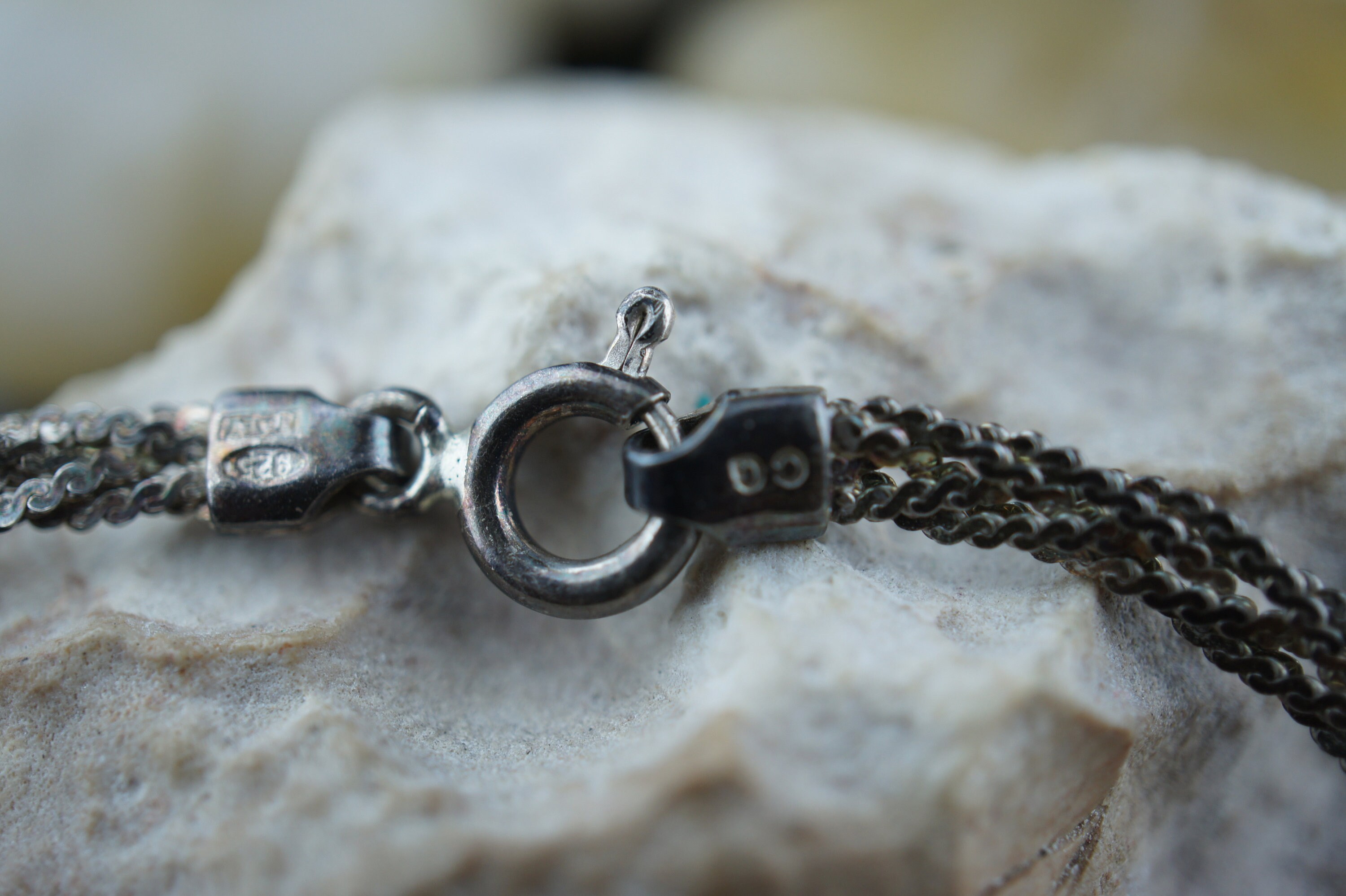 STERLING SILVER 925 Bracelet Italy 925 CG Vintage Art Deco Pigtail ...
