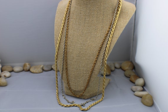 Set of 3 Chains Necklaces Vintage Art Deco Jewelr… - image 3