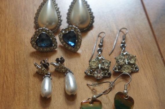 Vintage Jewelry Earrings Pierced, Stud Set Silver… - image 2
