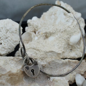925 Sterling silver handmade bangle solid 925 bracelet with lock Vintage  Art Deco Jewelry Art Deco st613