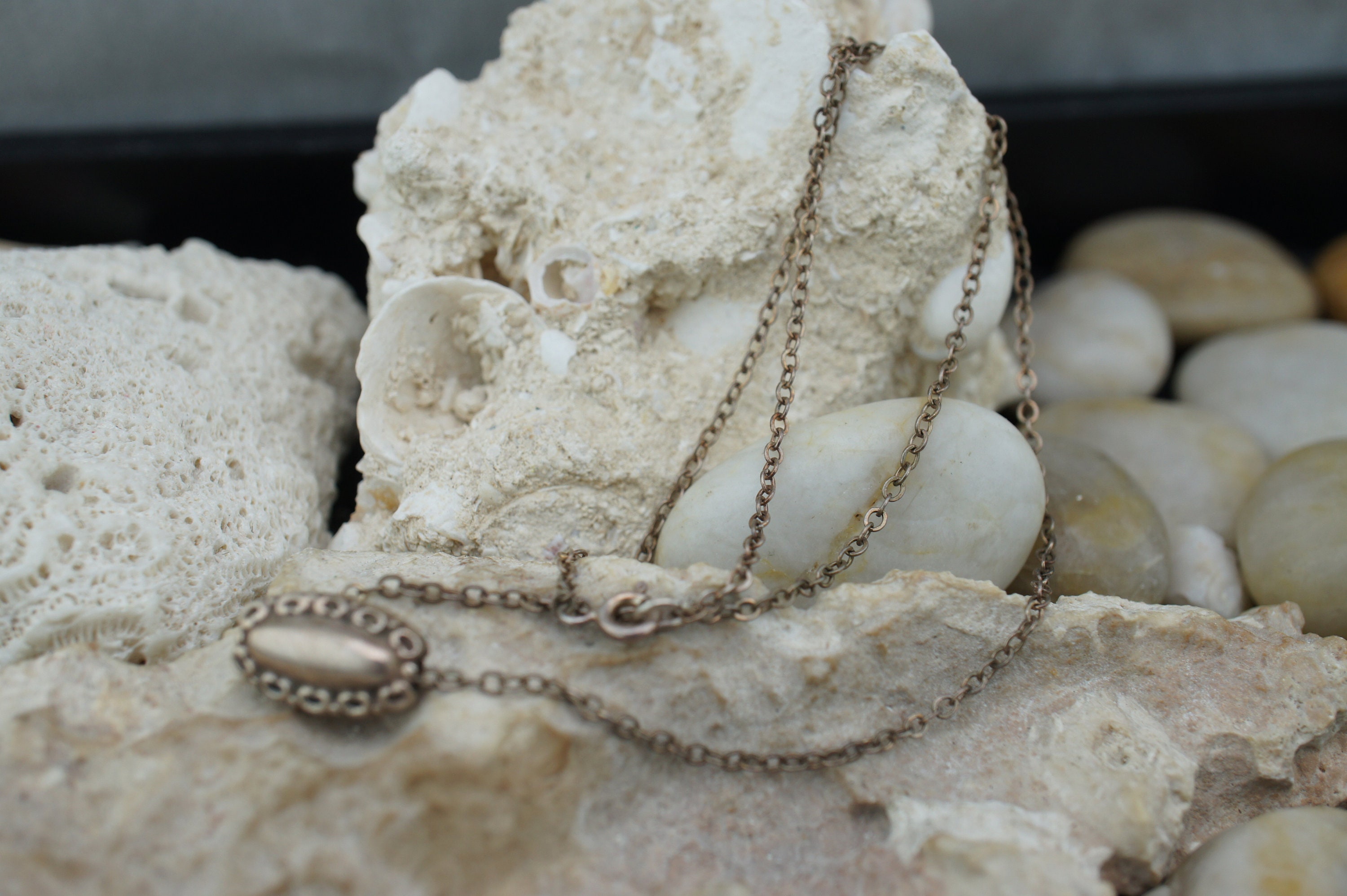 STERLING SILVER 925 Vintage Art Deco Necklace Chain Pendant Barrel 