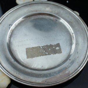 Vintage S. Kirk & Son Sterling Silver Dish Vintage Sterling Silver Plate with  Monogram  Pattern 58  100 grams Appetizer Bread Butter Plates