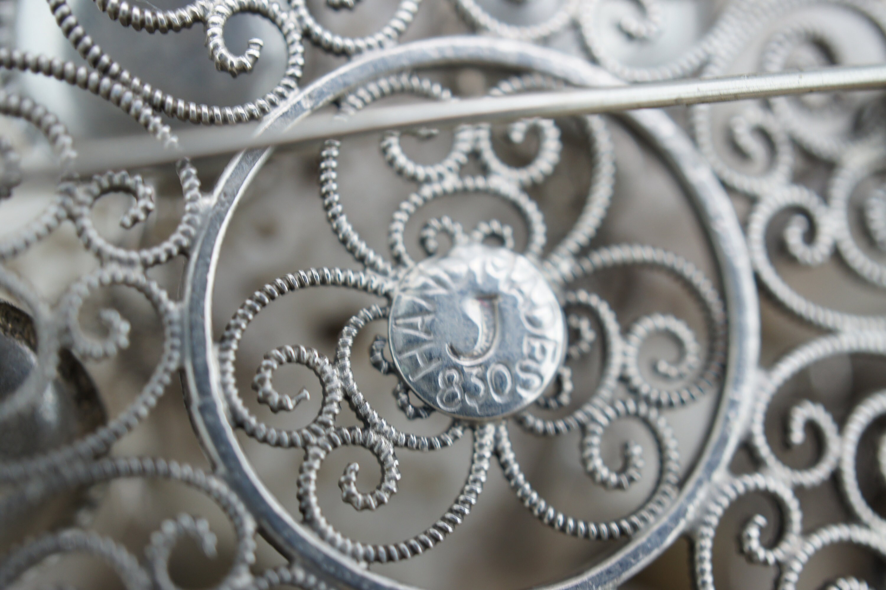 Vintage 830 Silver Norwegian Solje Brooch - 1970s