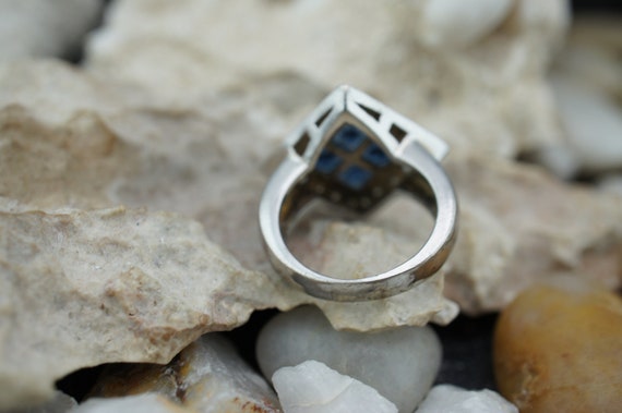 優待特典一覧 6.5 Size Ring Vintage 925 SILVER STERLING Blue Stone Clear アクセサリー
