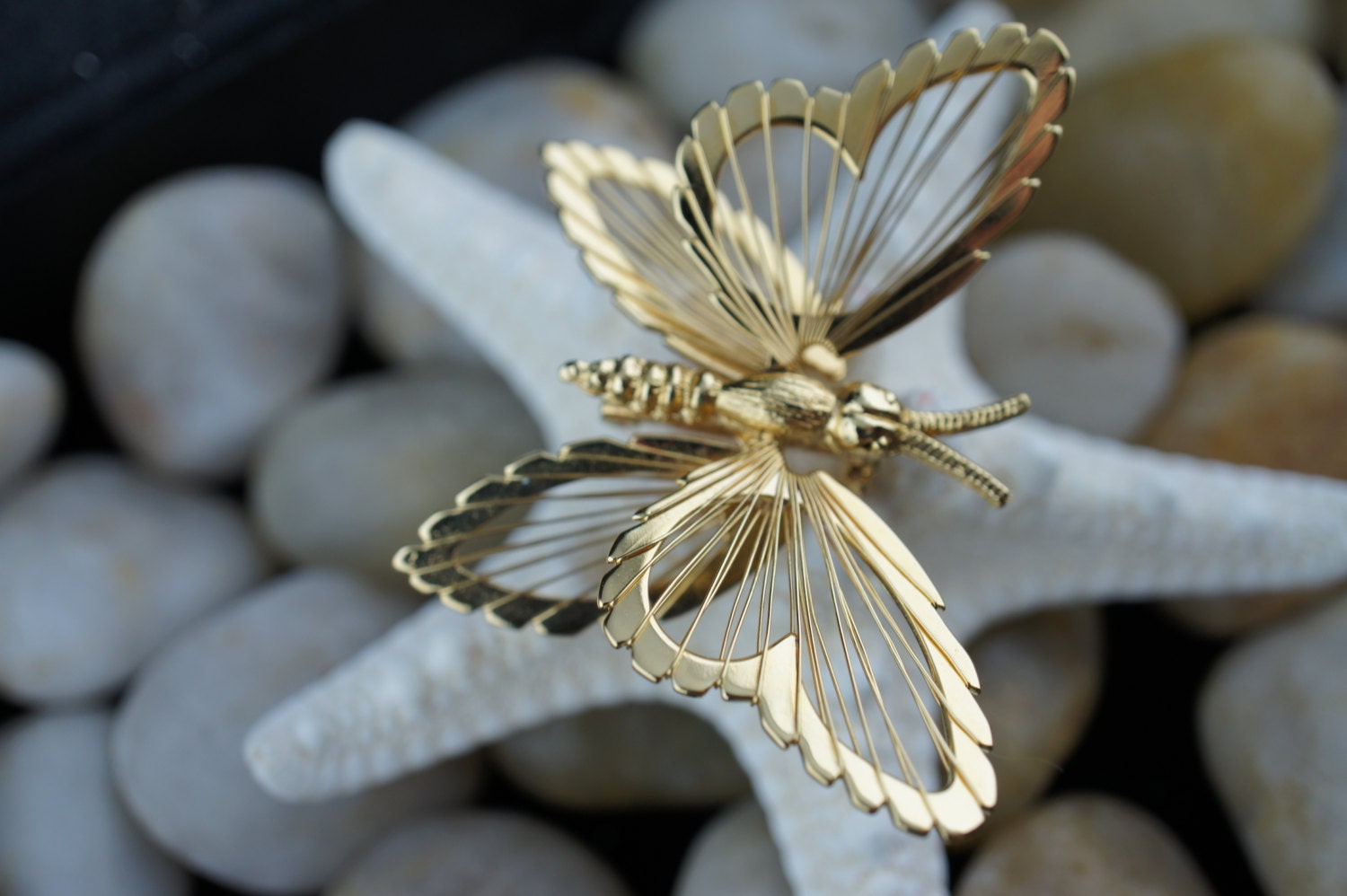 Chanel Enamel Butterfly Pin - Gold-Tone Metal Pin, Brooches - CHA105707