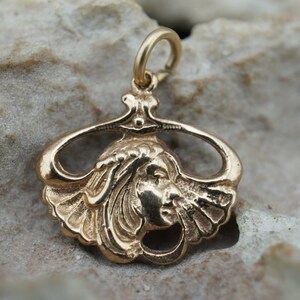 925 Sterling silver Gold Vermeil Girl Woman Carved Vintage Art Deco Pendant Chain Jewelry Circa Minimalist Modernist Graceful st854