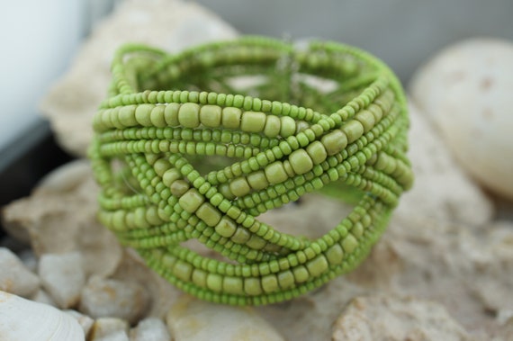 Bracelet Green Stones Art Deco Jewelry Dimensionl… - image 2