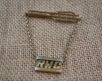 Fermoir De Cravate Vintage Swank, Homme, Couleur Or - état Correct