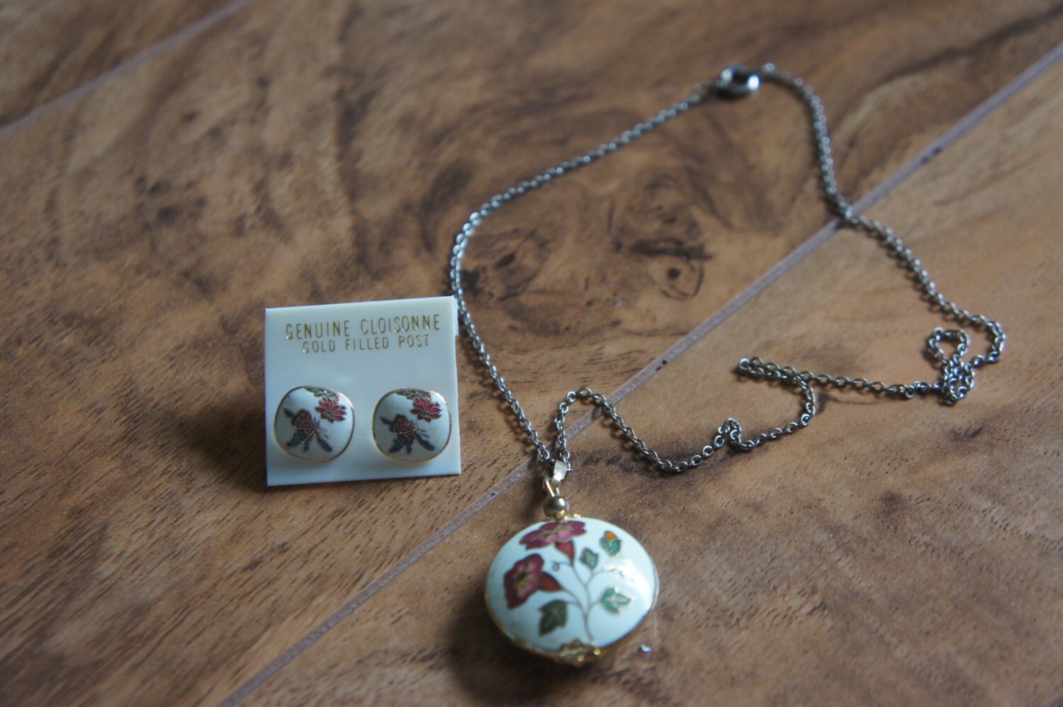 Estate Vintage Jewelry Chain Necklace Set Earrings Gold Etsy