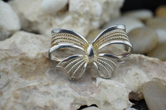 925 Sterling Silver A*D Bow Butterfly Vintage Jew… - image 1