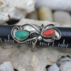 925 Sterling Silver Ring Native American Size 6.5 Band Gemstone ...