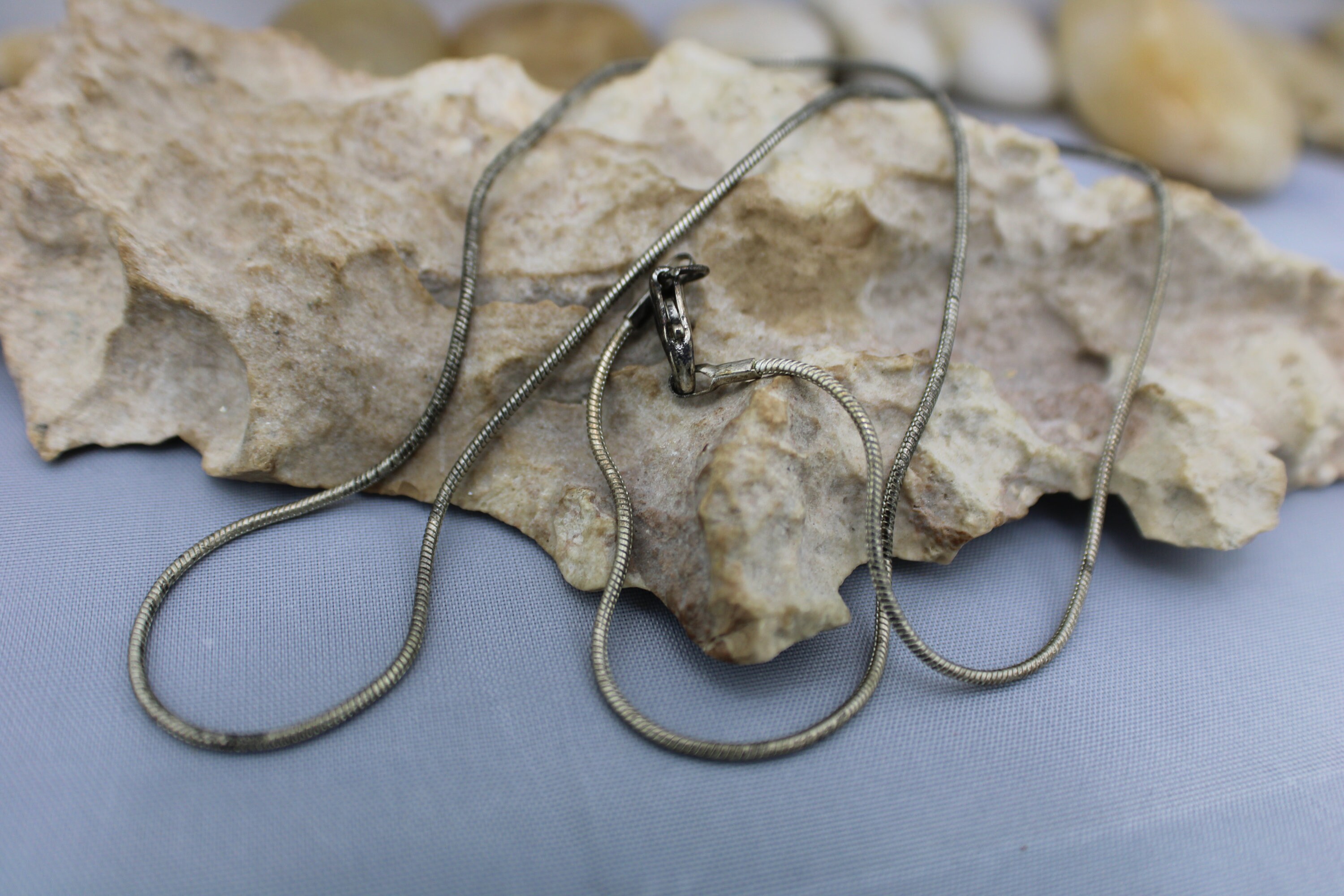 Collier Chaîne En Argent Massif Style Serpent - Poids 19 Grammes - Occasion Vintage