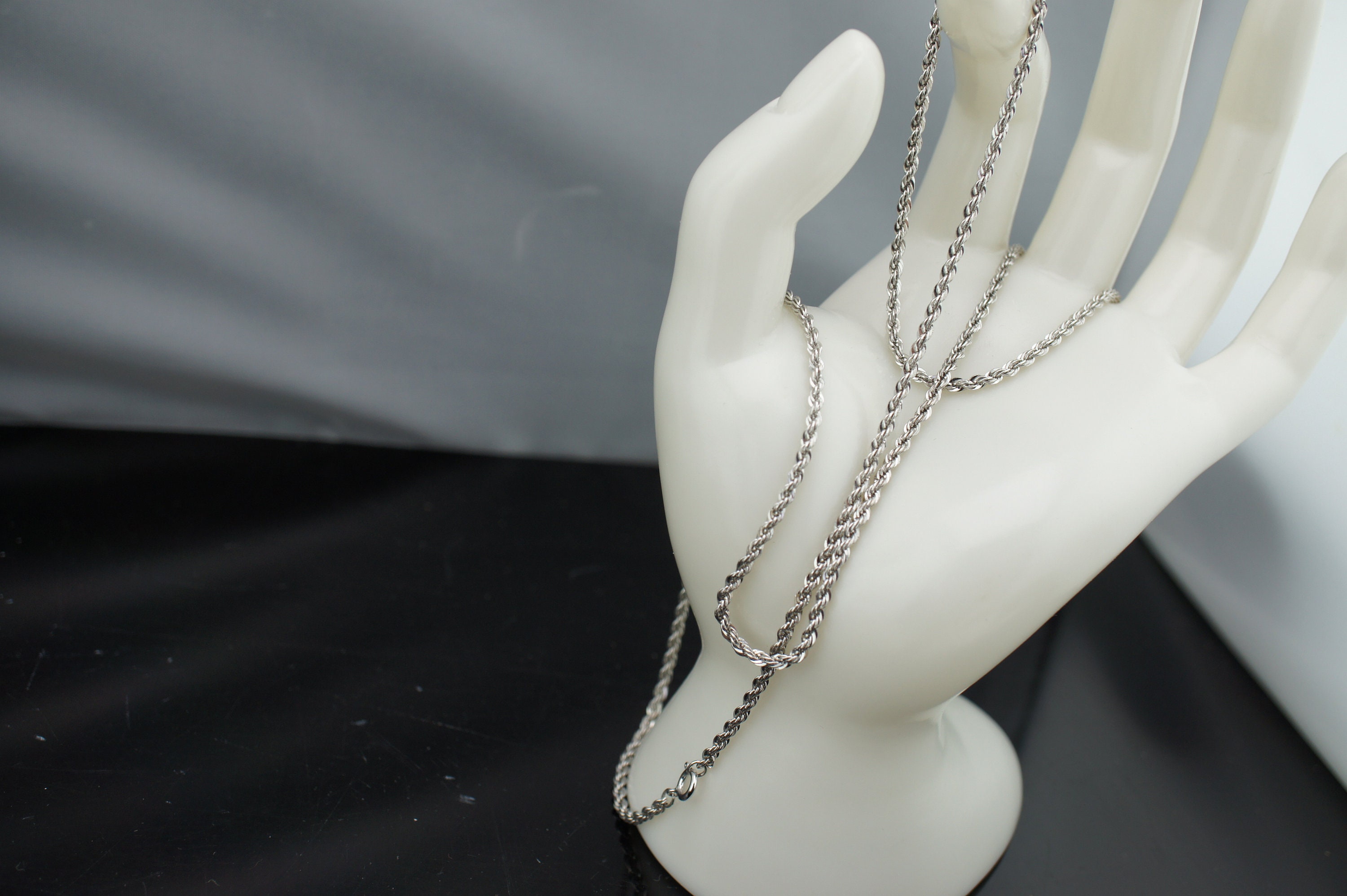 Collier Chaîne En Argent Massif 925 Maille Art Nouveau Torsadé - Occasion