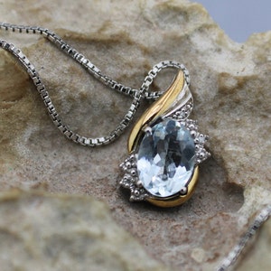 Sterling Silver 925 Chain Vintage Elegant Silver Box Design Necklace  Pendant Solid Gold 10k Drop CZ Clear Aurora Borealis Graceful so239