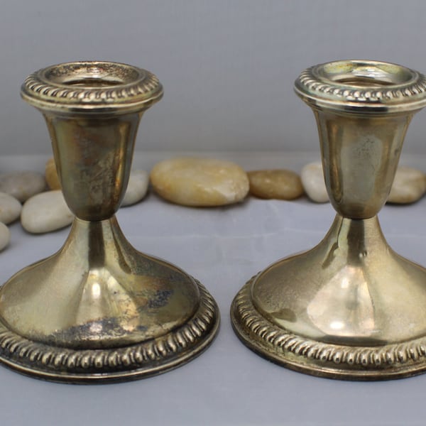 Vintage Candle Holders Candle Bar Candlestick Sterling Empire Weighted 371 NY