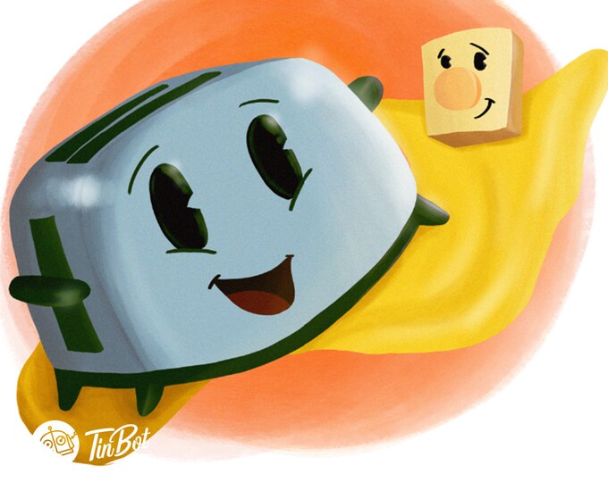 Toaster & Blanket Brave Little Toaster Digital Art Character Etsy