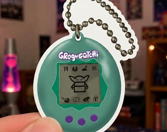 The Original Grogugatchi | Retro Virtual Pet Sci-Fi Vinyl Sticker