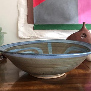 Vintage Large Eunice Prieto Studio Pottery Bowl Swirl Glaze
