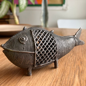 Vintage Metal Fish Dhokra Art Figurine
